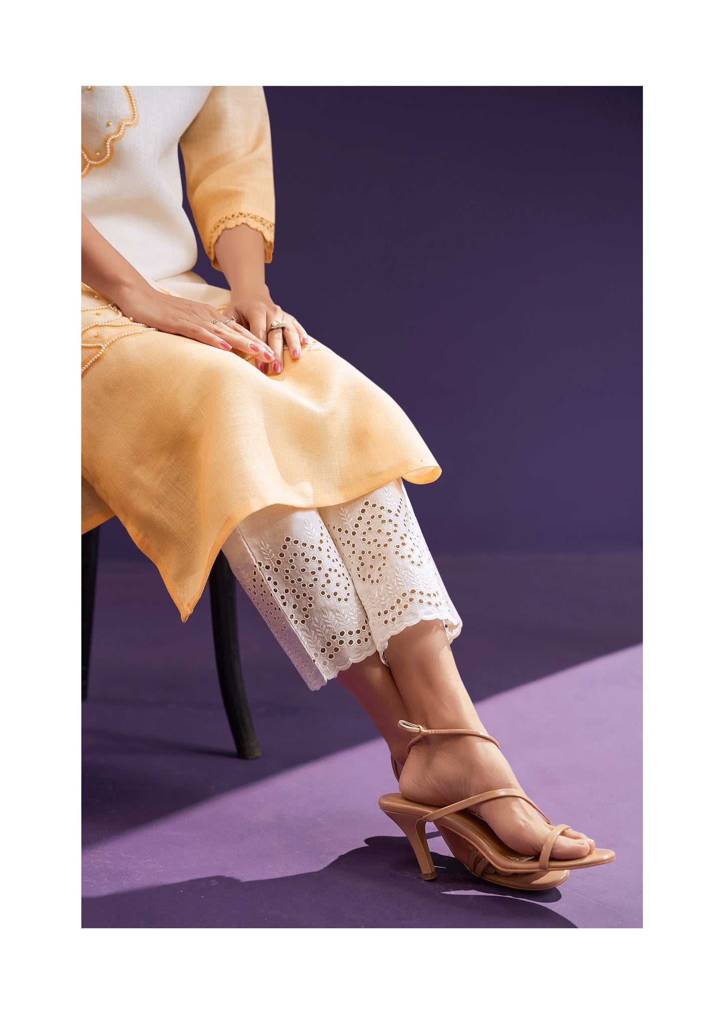 Ombre Linen Kurta Dupatta Pant Set