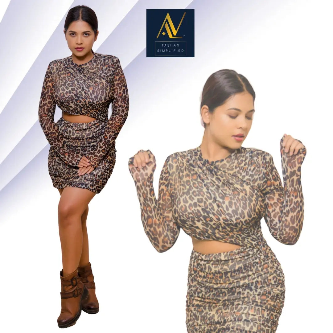 Animal Print Cutout Dress