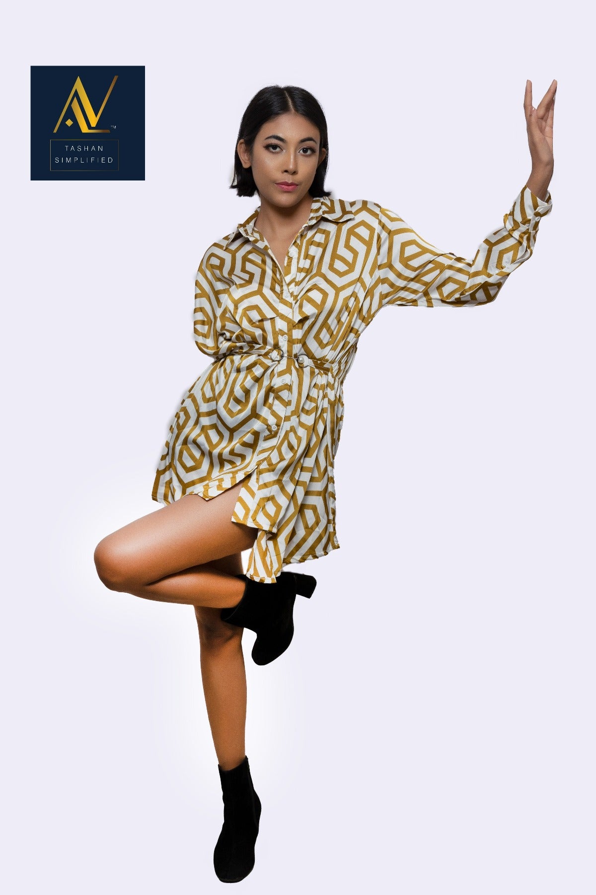 Satin Print Shirt Tunic full