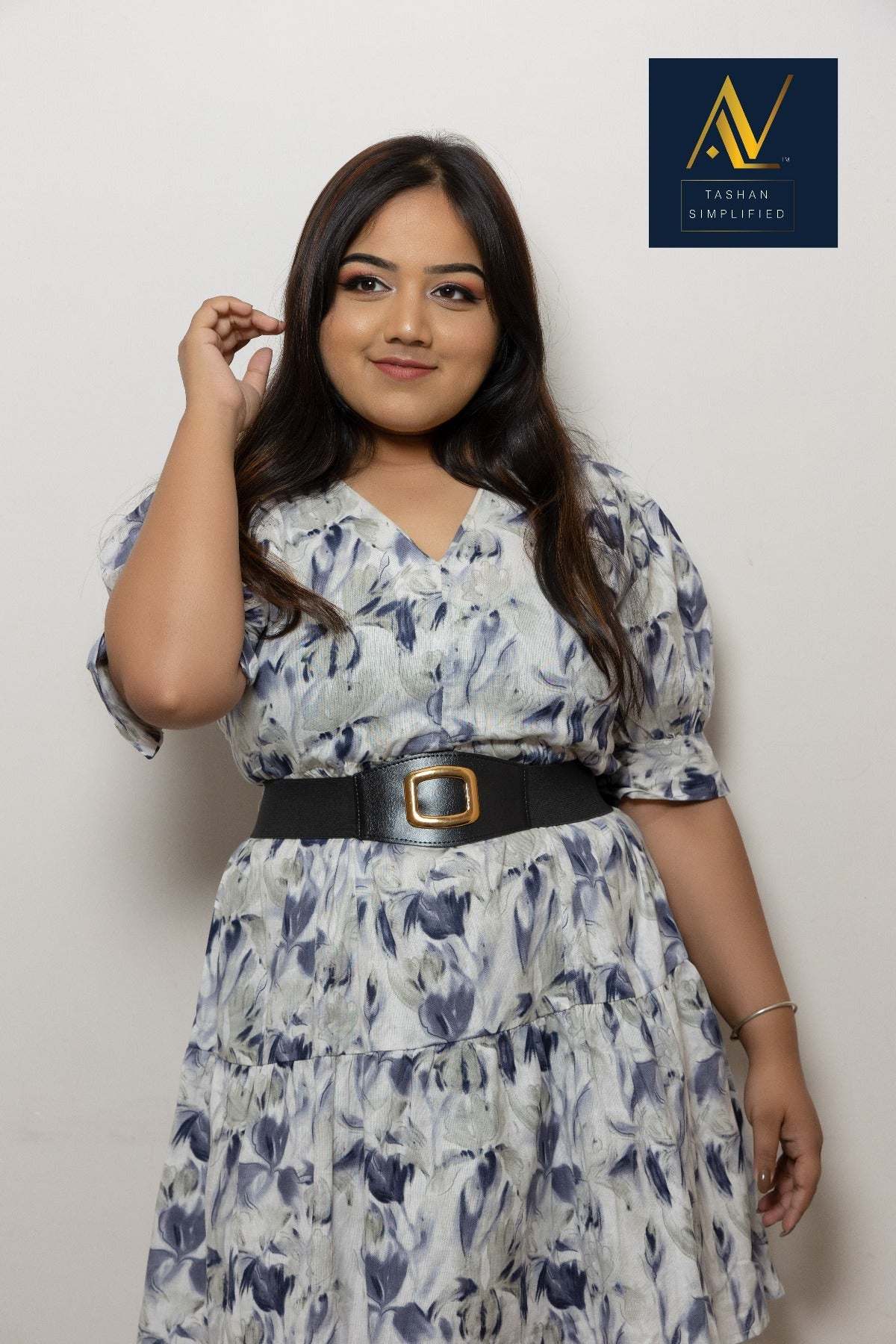 Cotton printed Plus size dress zoom