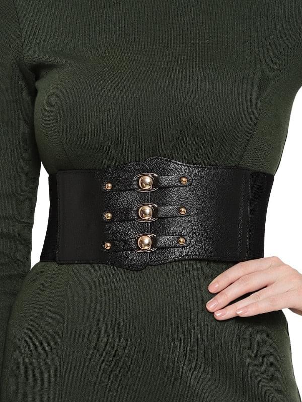 Black Broad Elastic Belt