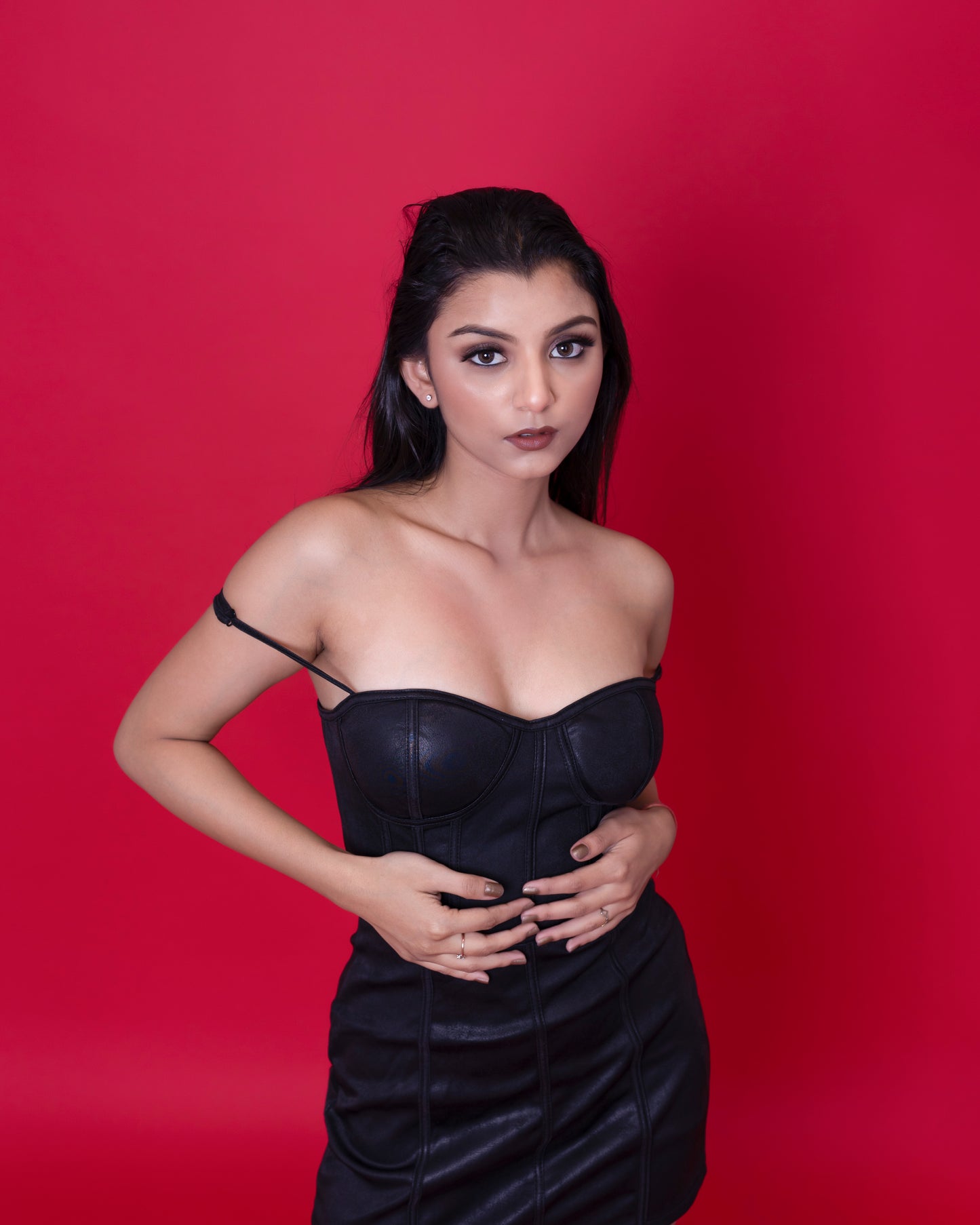 Black Leather Bodycon Dress