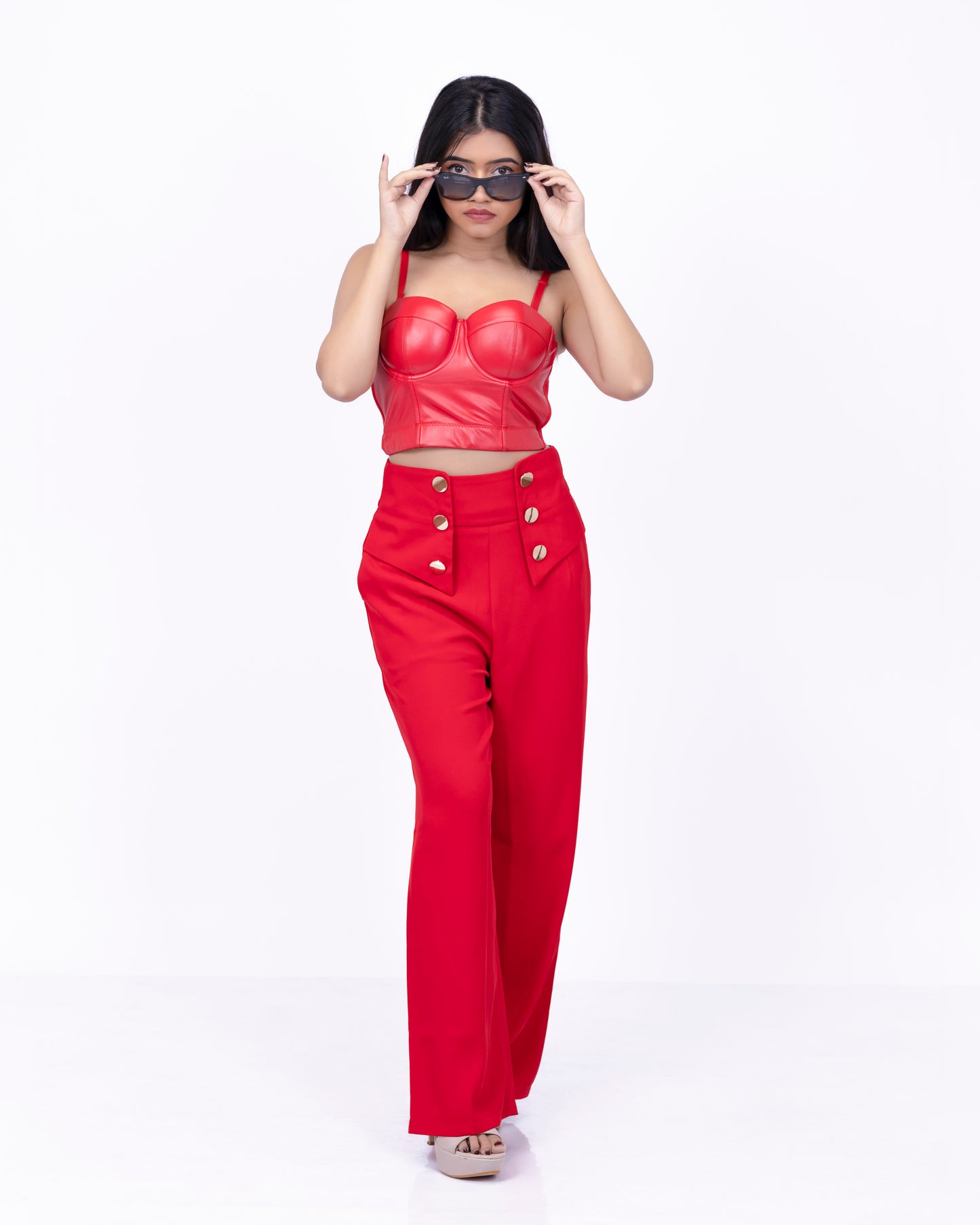 Red loose Bottom Pants