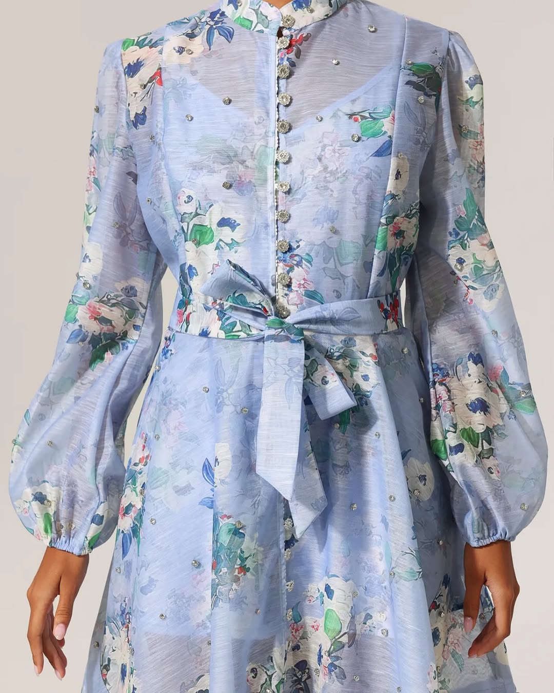 Studded Printed Tissue Dress