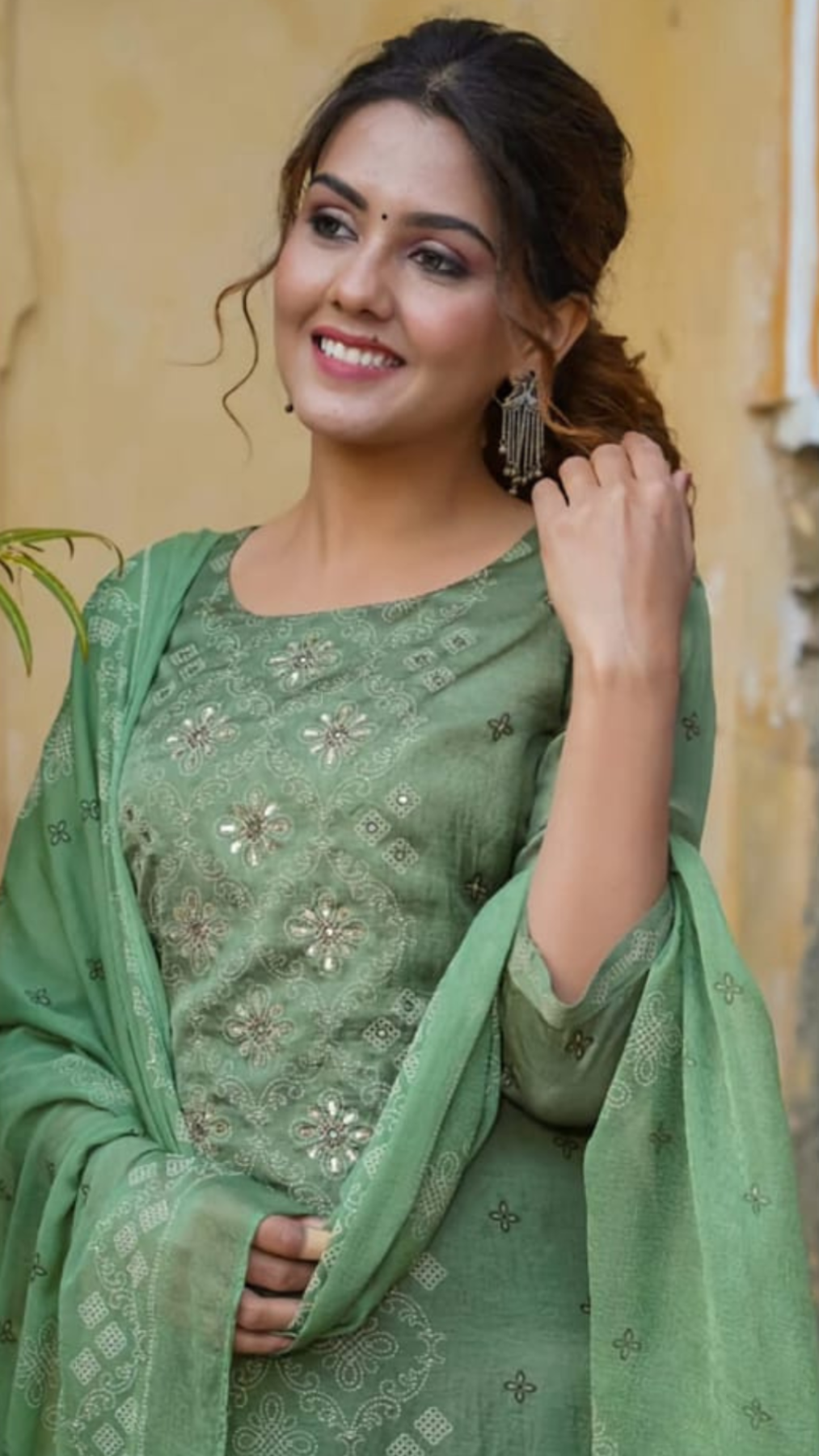 Green Silk 3pc Kurta set