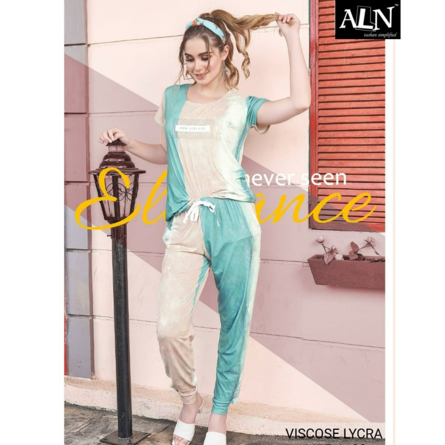 Viscose Lycra Half Sleeves Ladies Night Suit