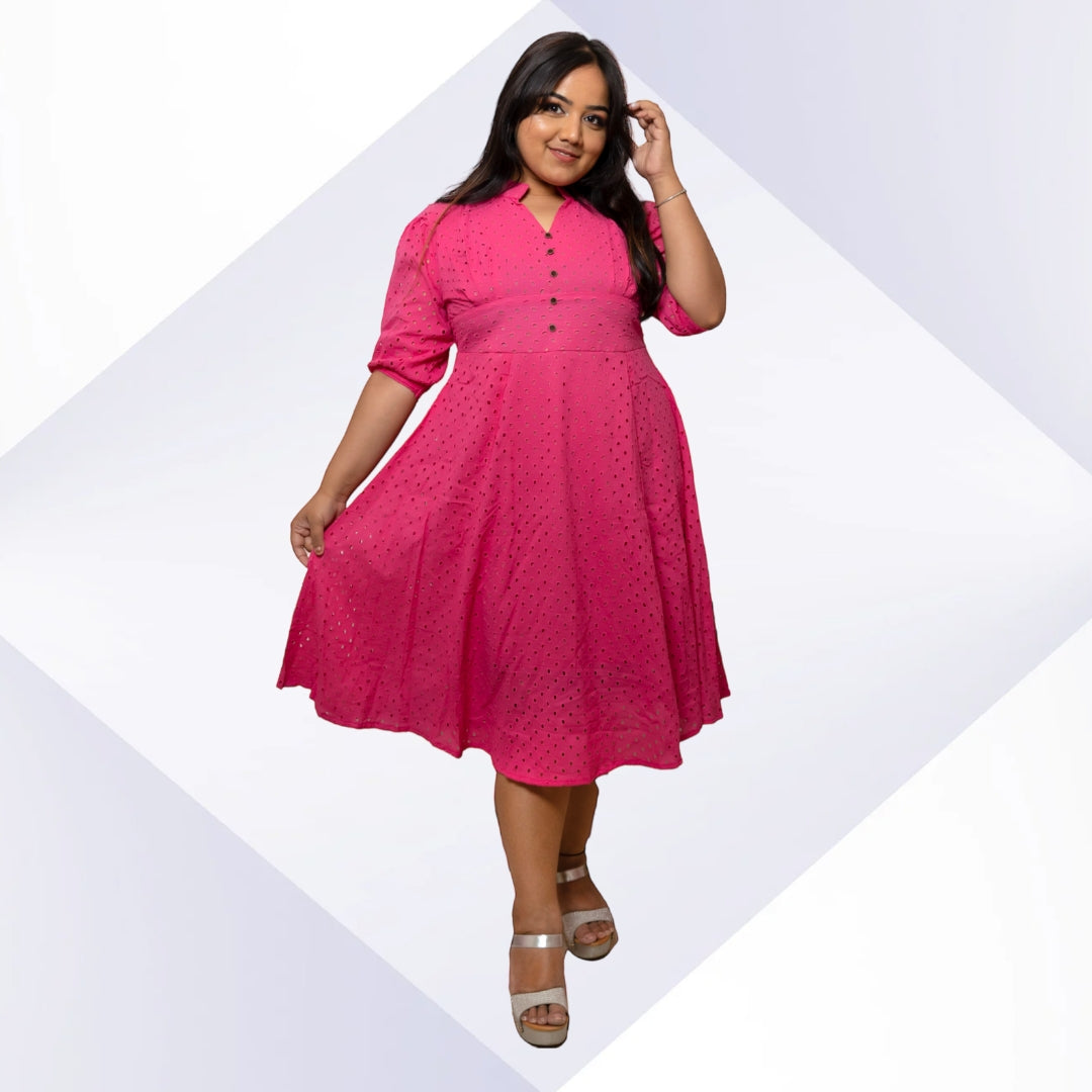 Pink plus size dress