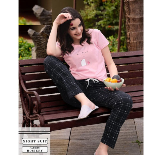 Baby Pink T shirt Pant Night Wear