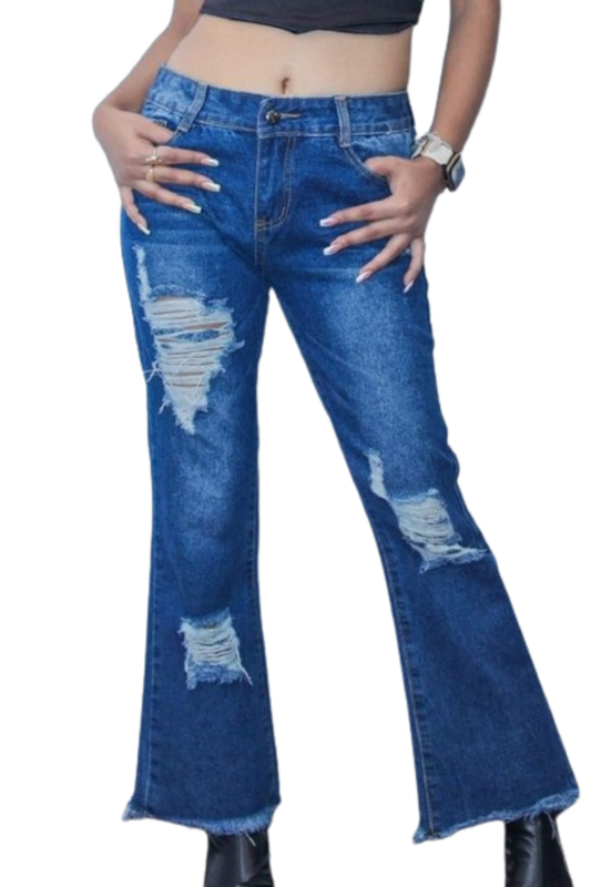 Cropped Bootcut Rugged Jeans