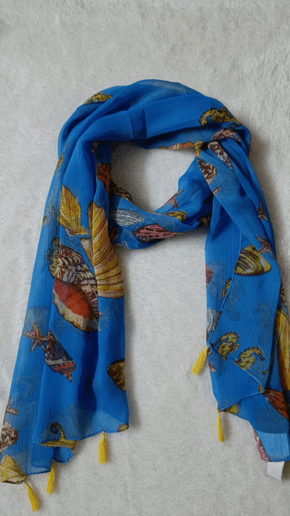 Blue Bright Printed Scarf