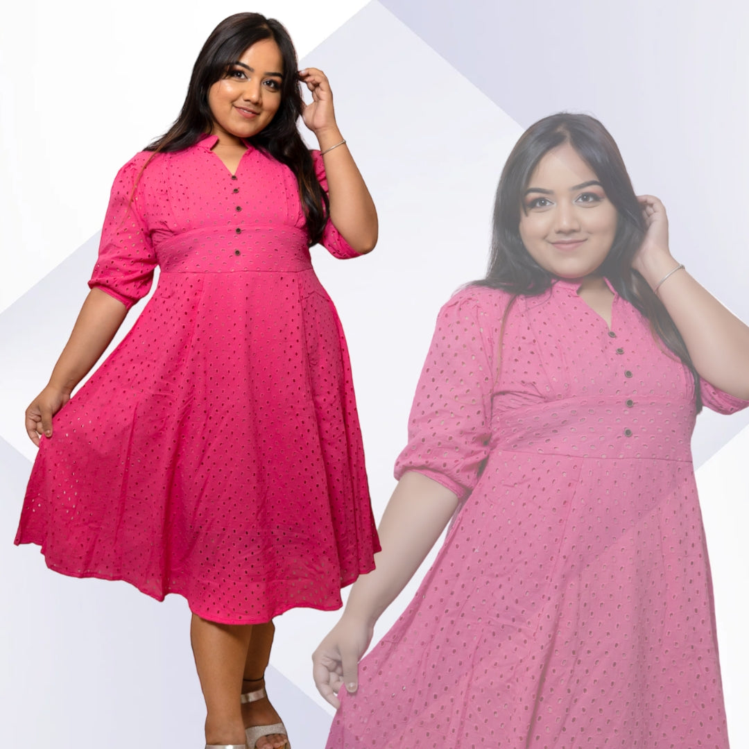 Pink chikankari Dress