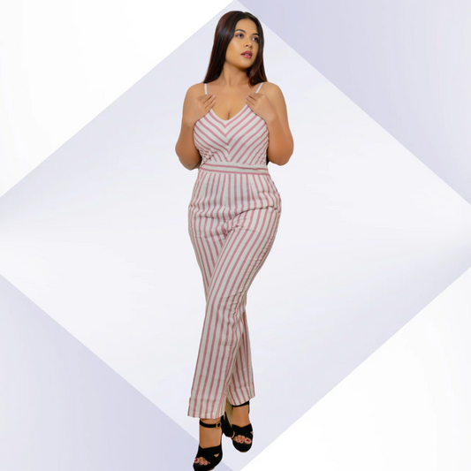 Cotton Stripped Jumpsuit