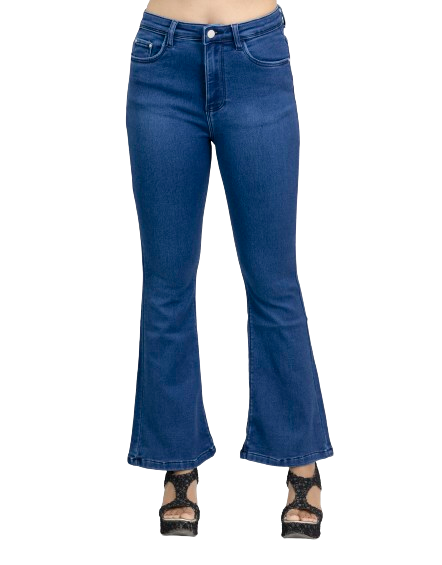 Women High Rise Boot Leg Jeans