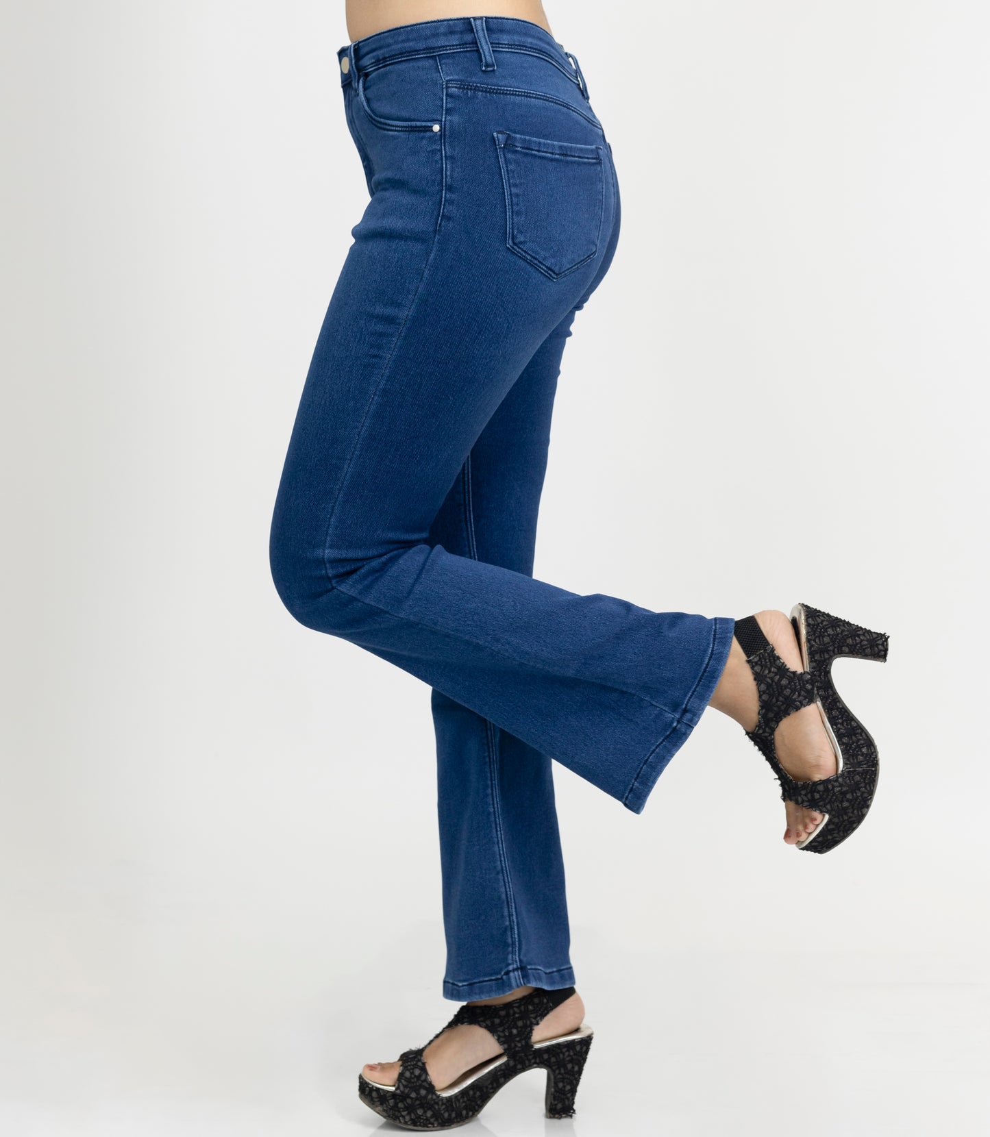 Women High Rise Boot Leg Jeans