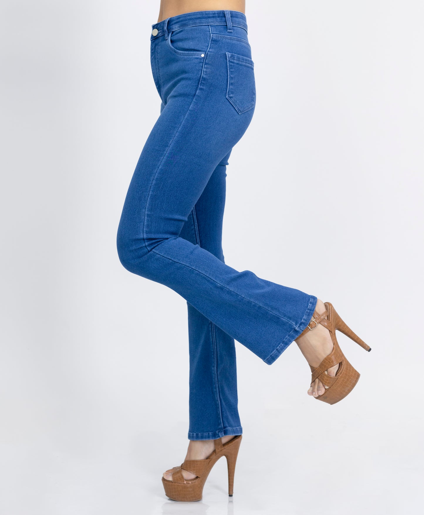 Women High Rise Boot Leg Jeans