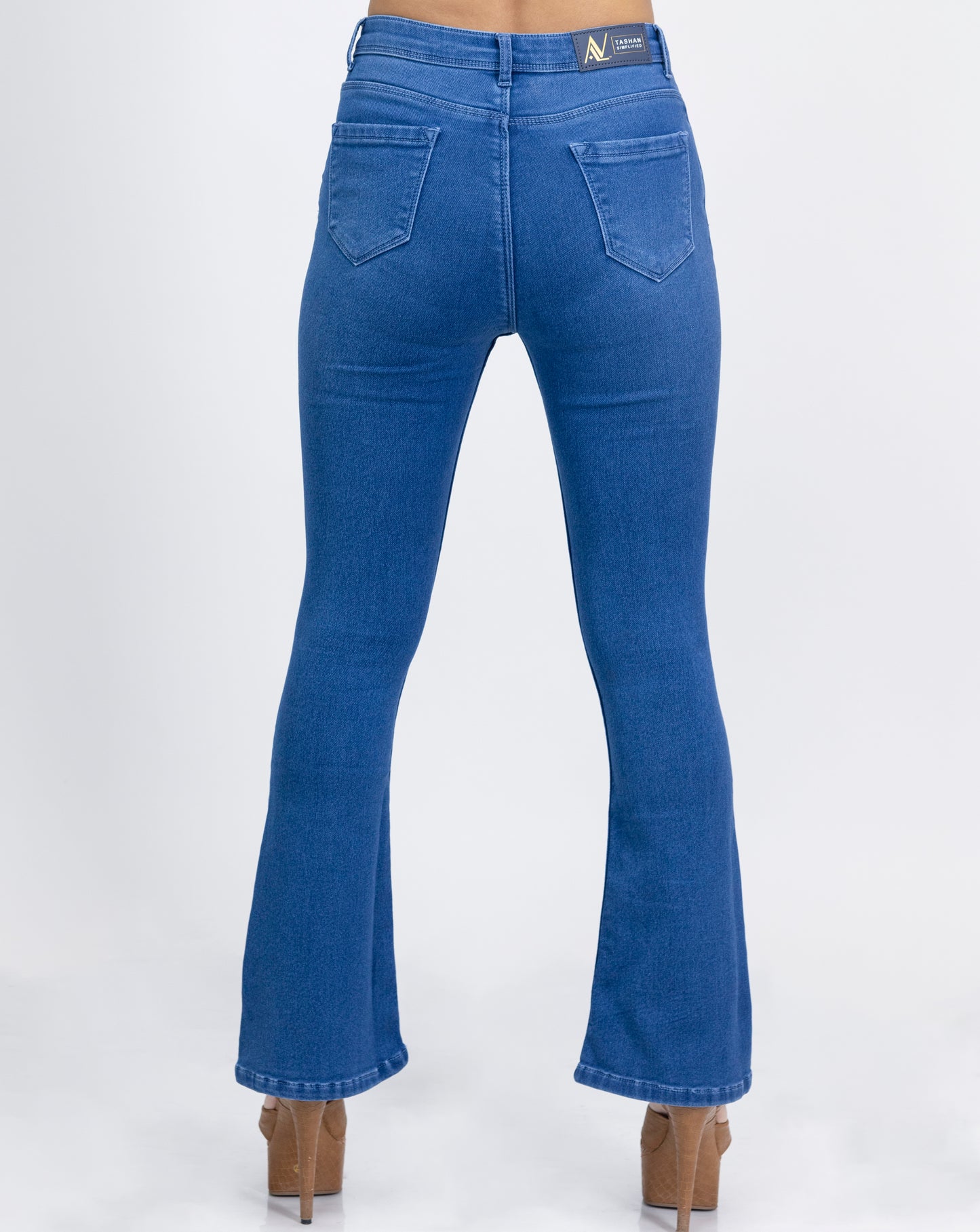 Women High Rise Boot Leg Jeans