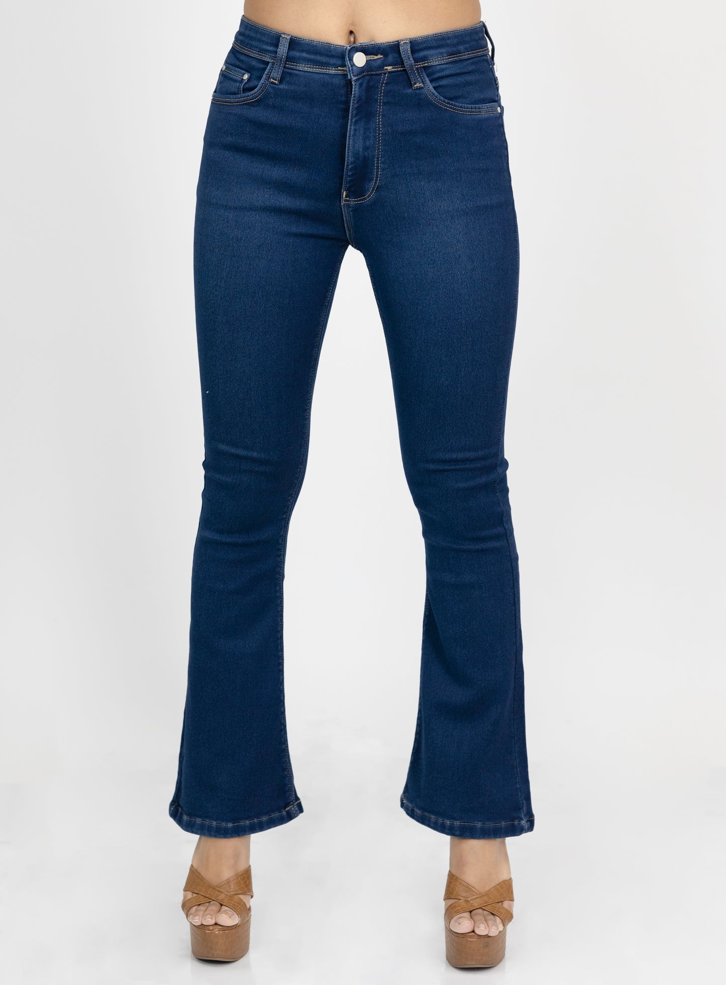 Women High Rise Boot Leg Jeans