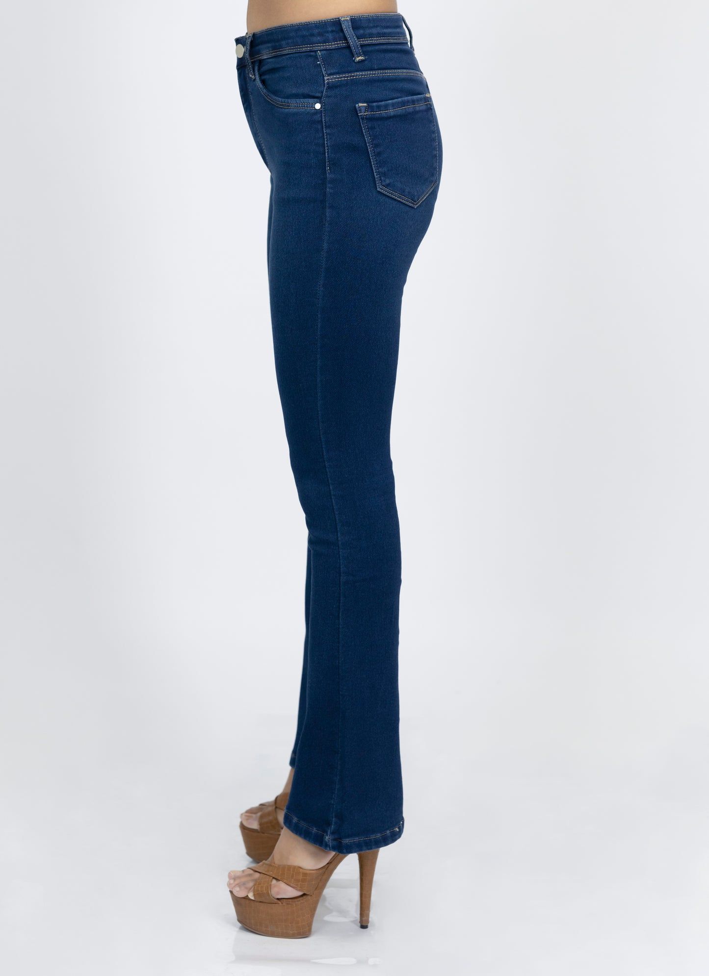 Women High Rise Boot Leg Jeans