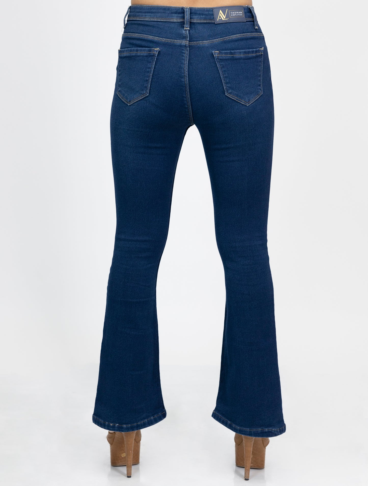 Women High Rise Boot Leg Jeans