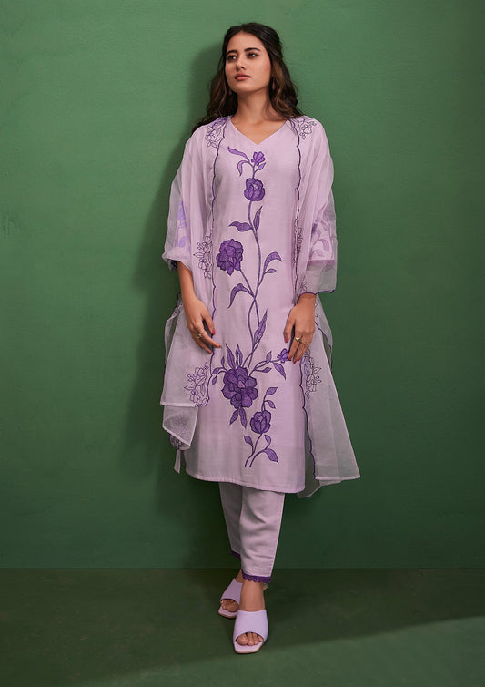 Lilac Kurta Dupatta Pant Set