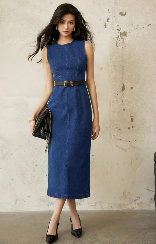 Denim Sleeevless Maxi Dress