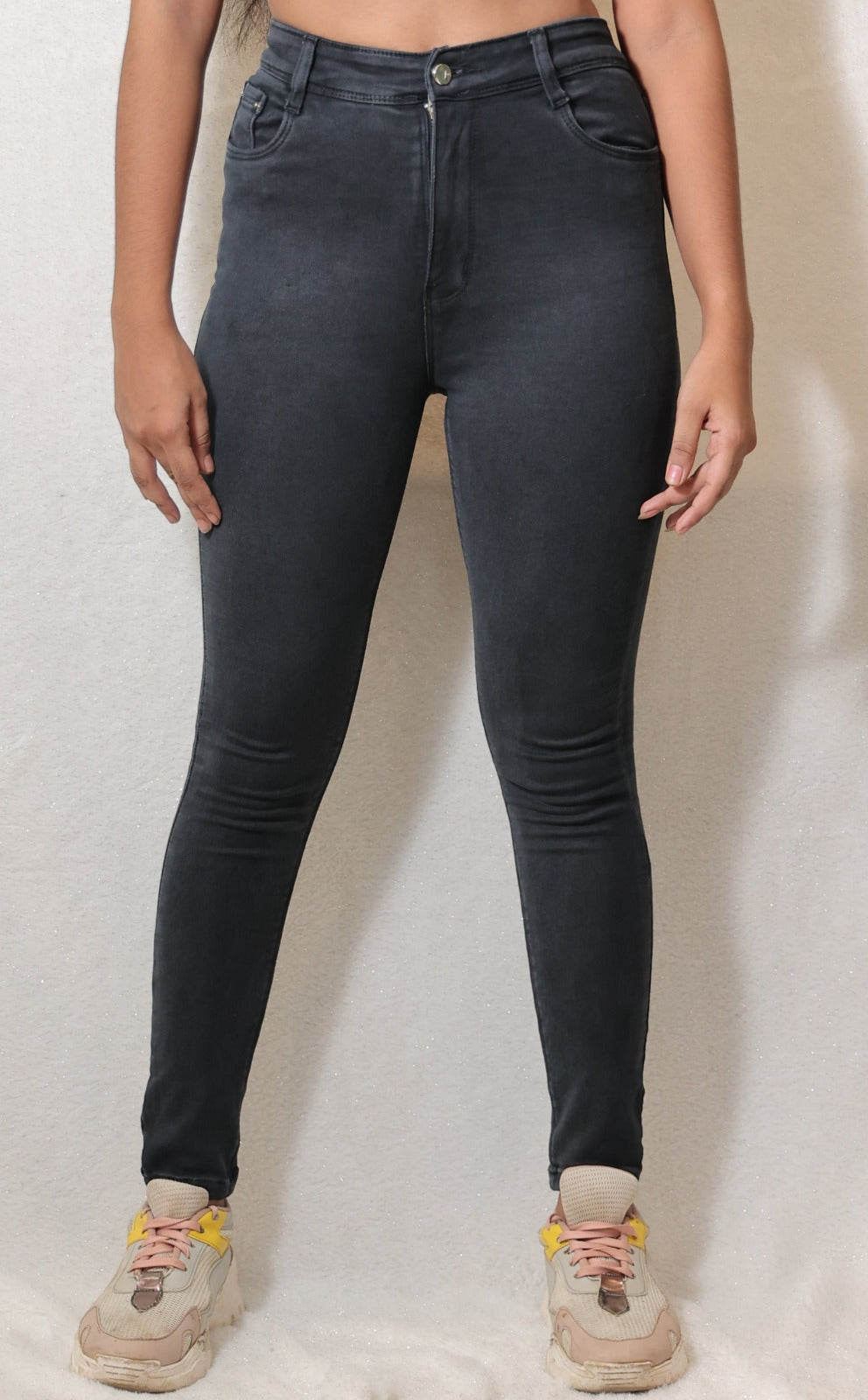 Charcoal High Rise Skinny Jeans ALn