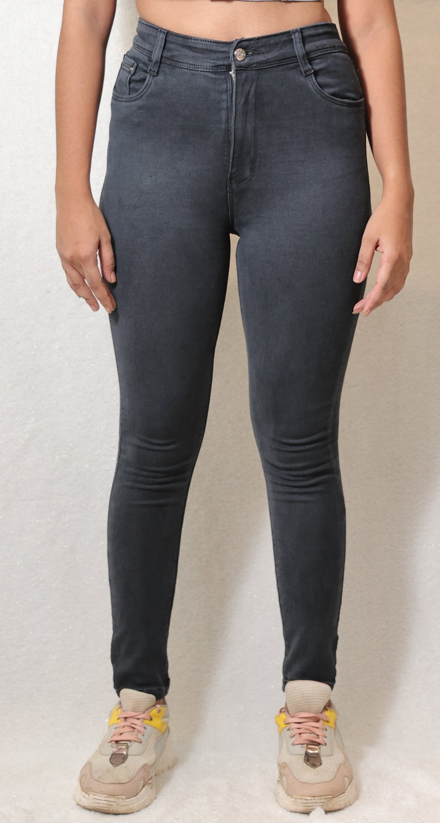 Charcoal High Rise Skinny Jeans