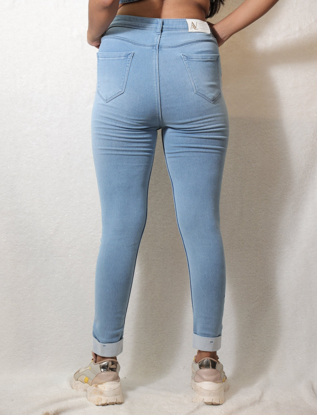 Sky Blue Ankle Length Denim backside