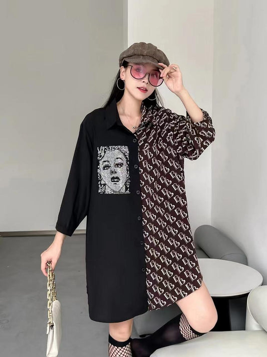 Black and Brown Shirt Tunic