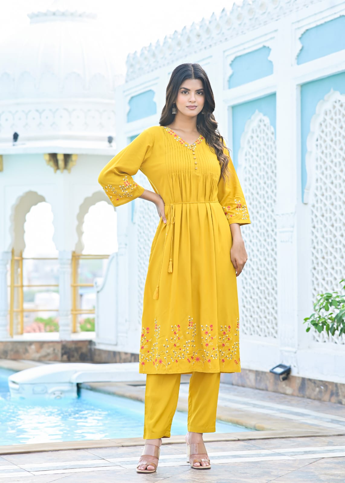 Yellow Modal Kurta Pant Set