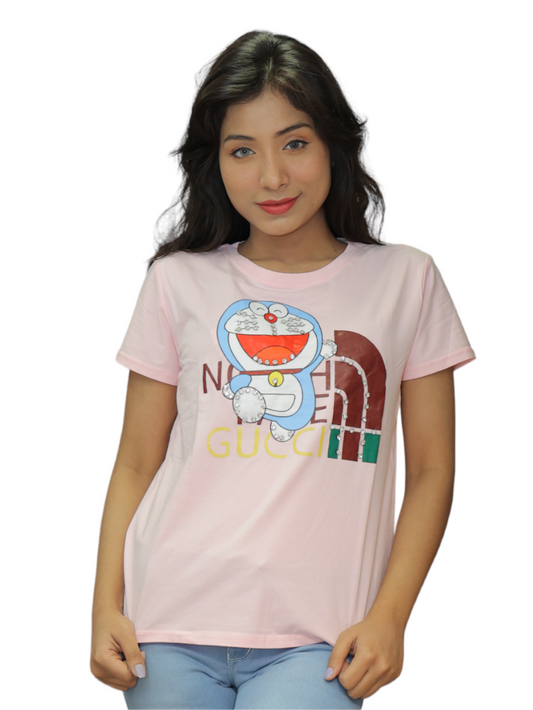 Pink Doremon Stud T shirt