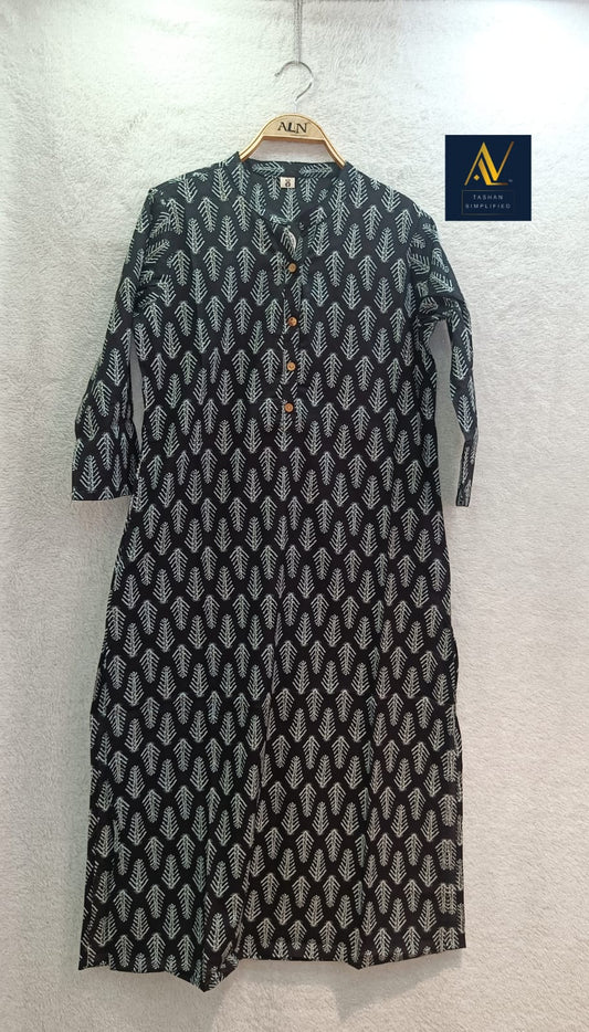 Black Printed Kurta