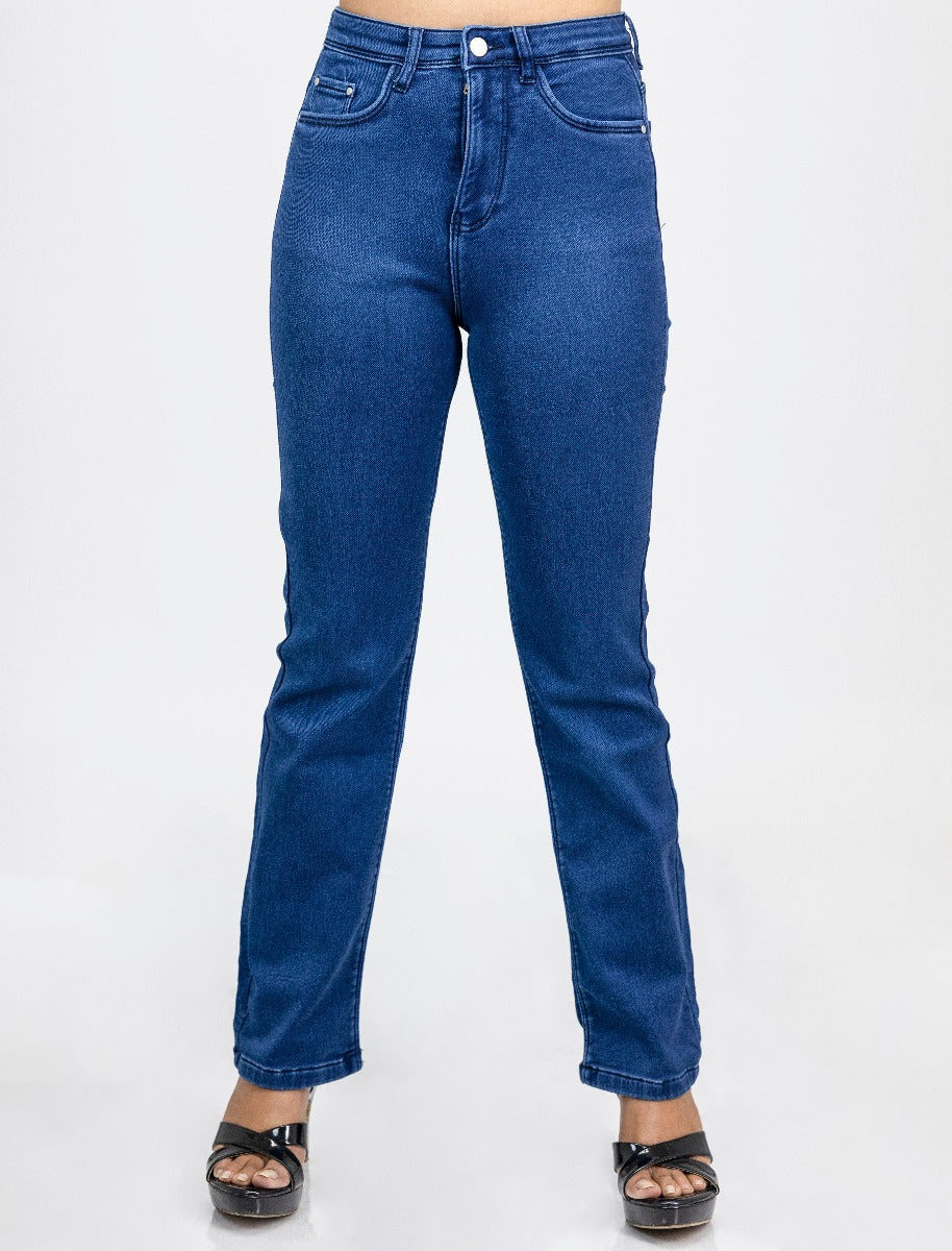 Women High Rise Straight Fit jeans blue