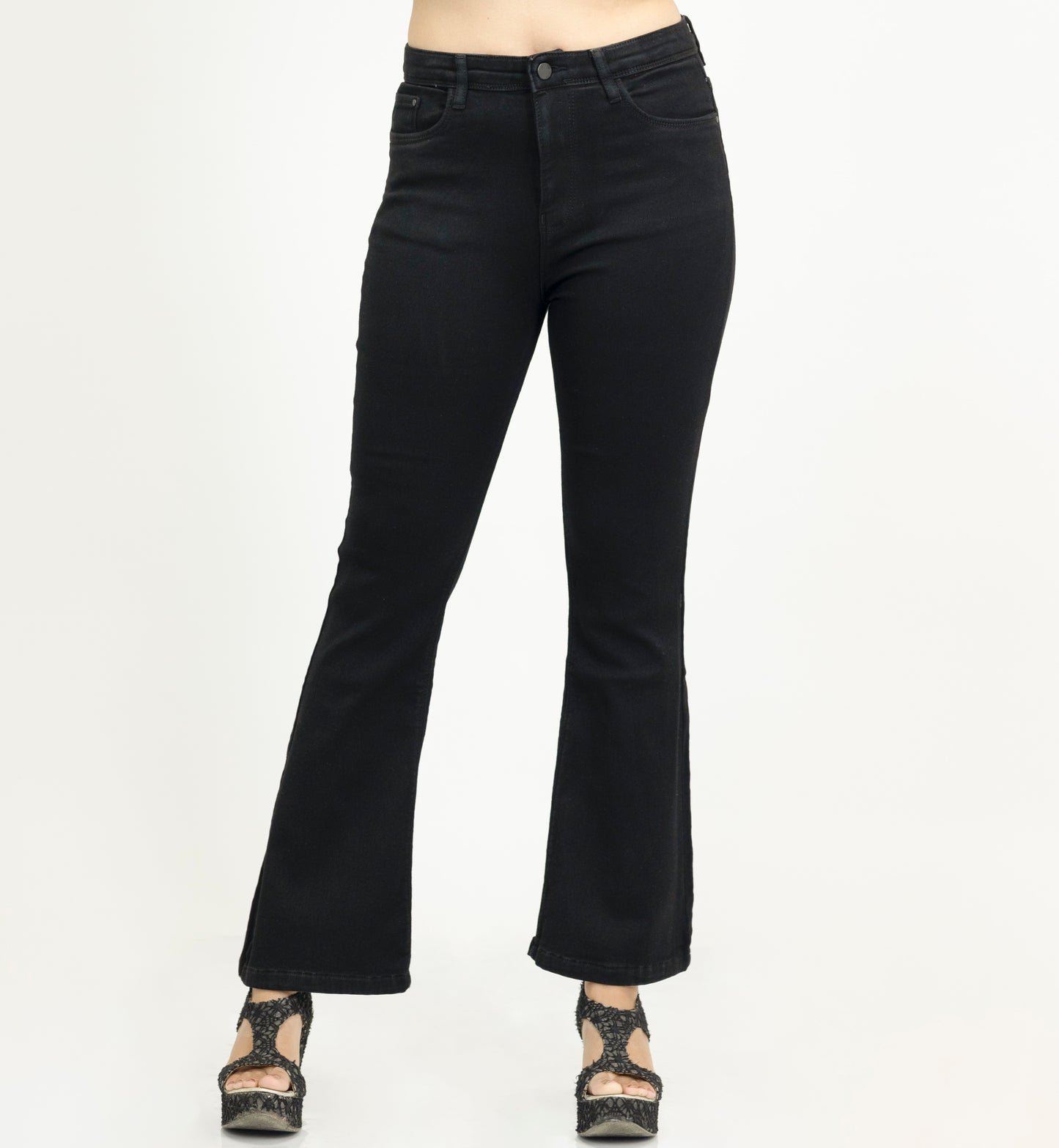 Women High Rise Boot Leg Jeans