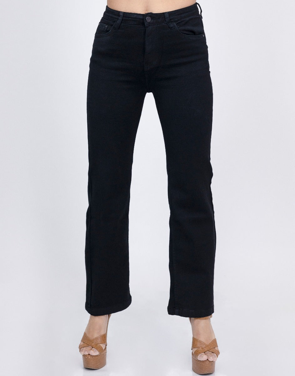 Women High Rise Wide Leg Jeans Black