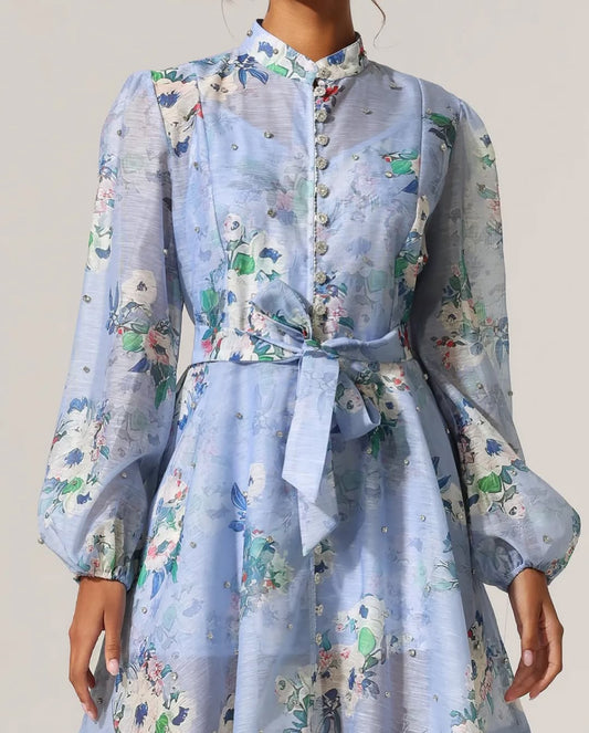 Studded Printed Tissue Dress