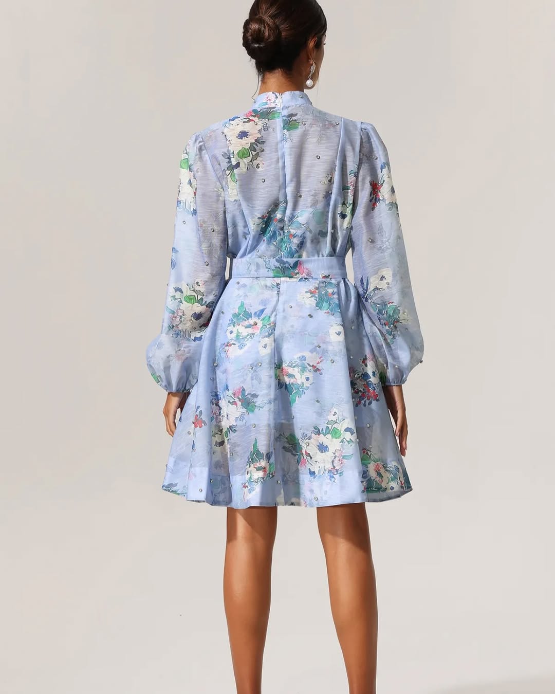 Studded Printed Tissue Dress
