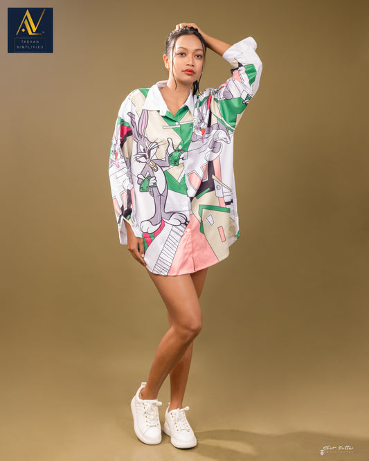 Print Travel Shirt Dress