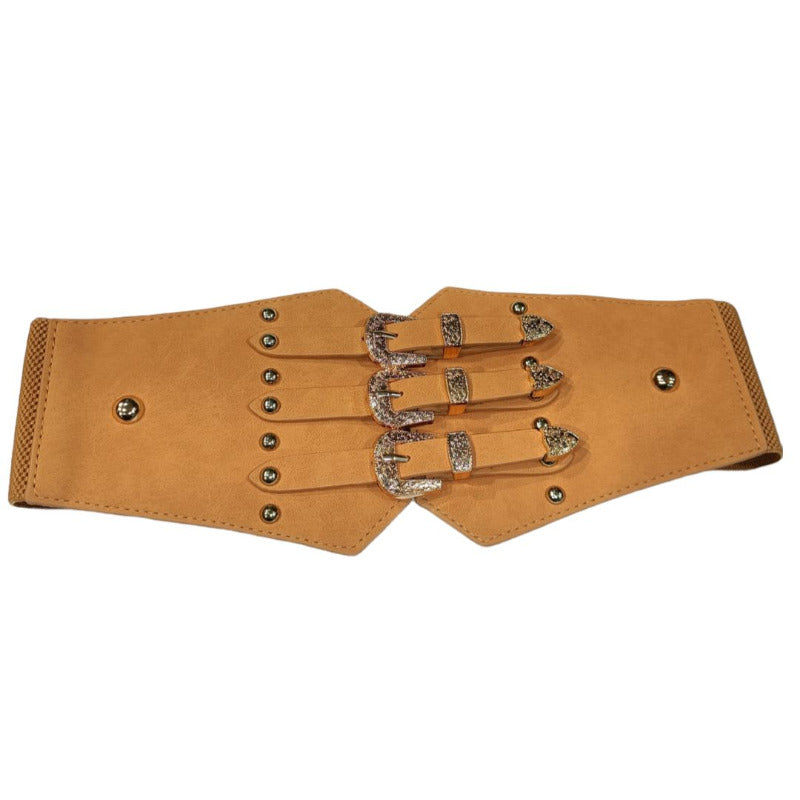 Brown Broad Waist Belt