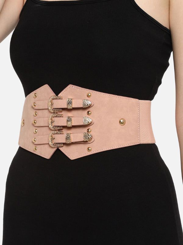 Peach Broad Waist Belt