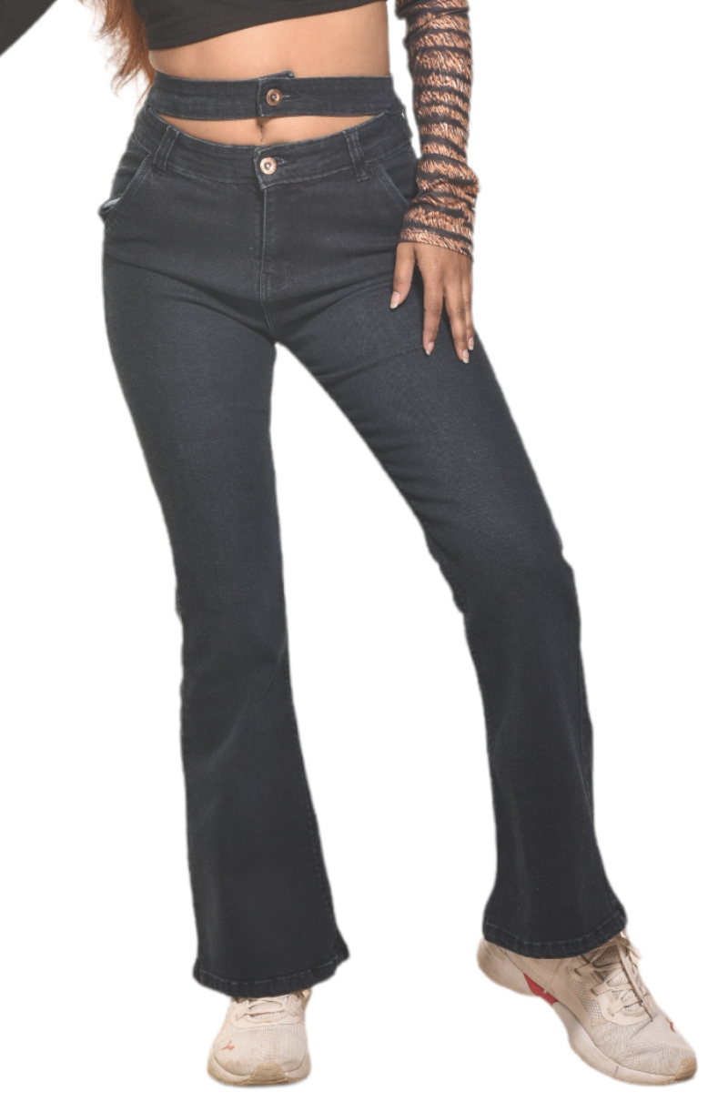 Double waist Band Boot Cut Jeans