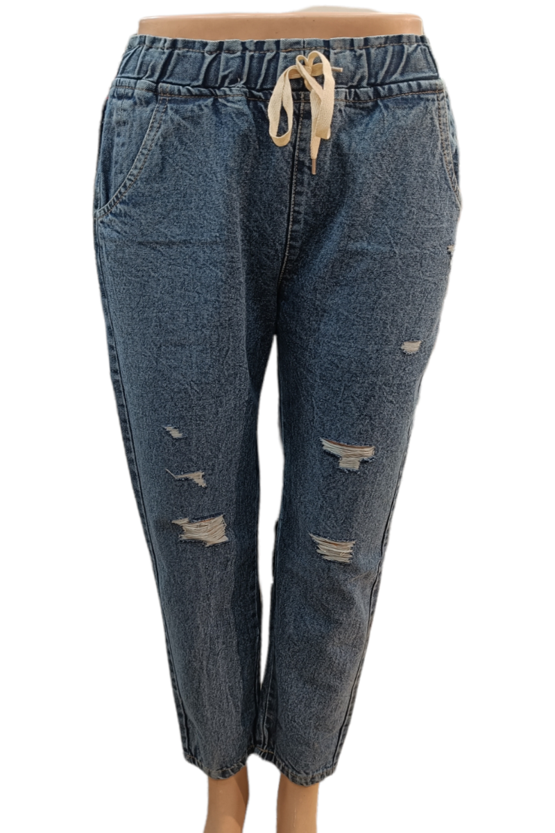 High rise rugged women joggers jeans