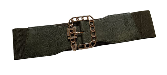 Green Wide Elastic Waist Belt